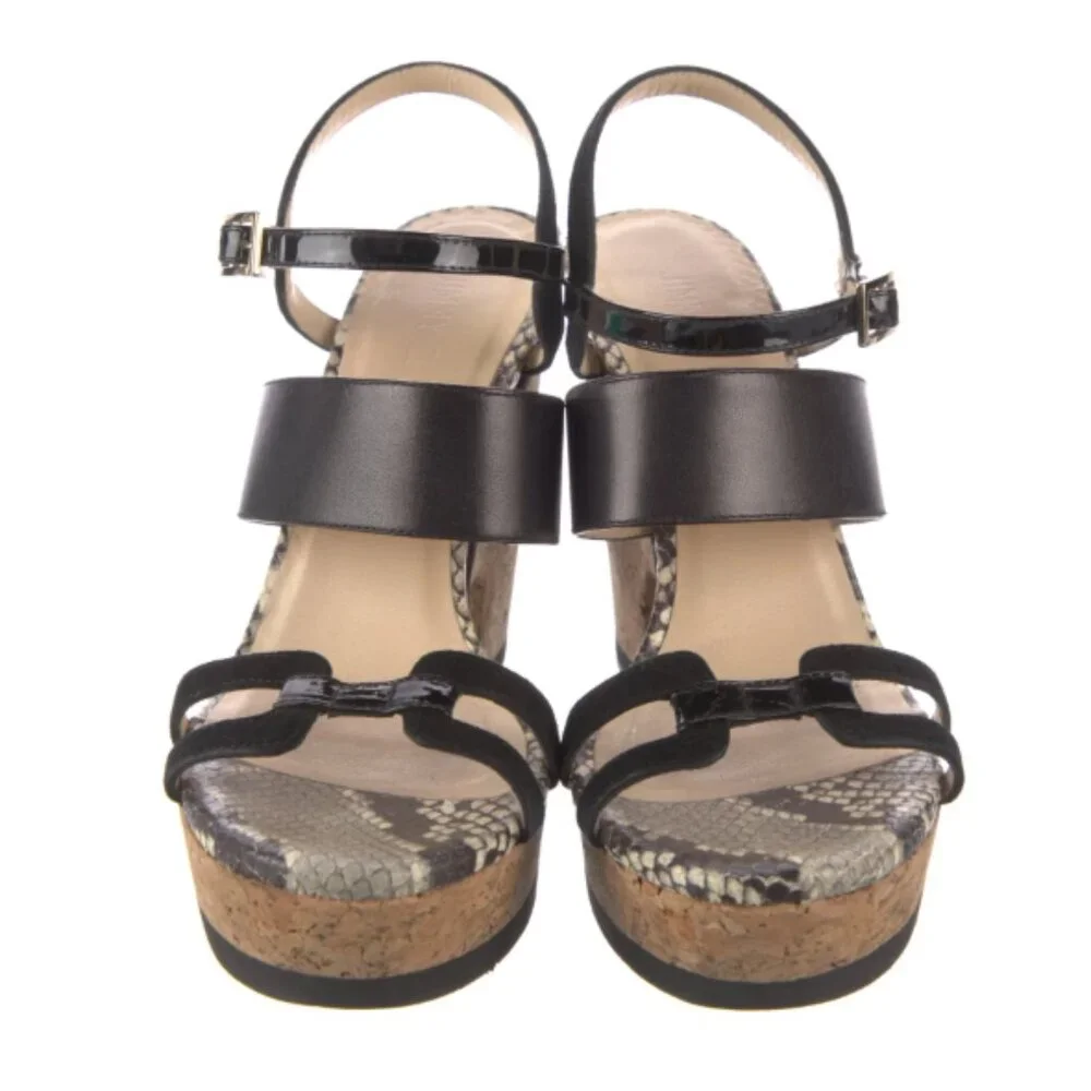 Jimmy Choo Leather Animal Print Espadrilles - Picture 3 of 5